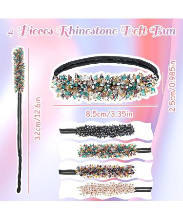 Rhinestone Hair Bun Maker Set - Elegant & Convenient Hair Styling Tool for Women & Girls - Perfect DIY Hairstyle Accessory - Dark Color - Buy Online on GoSupps.com