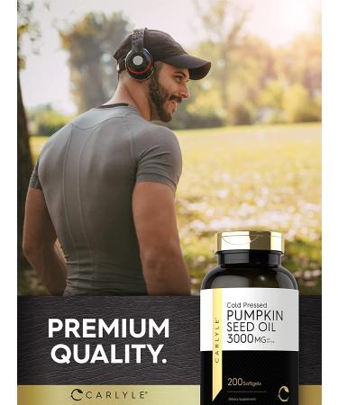 Carlyle Cold Pressed Pumpkin Seed Oil 3000mg - 200 Softgels | Premium Dietary Supplement - Buy Online on GoSupps.com