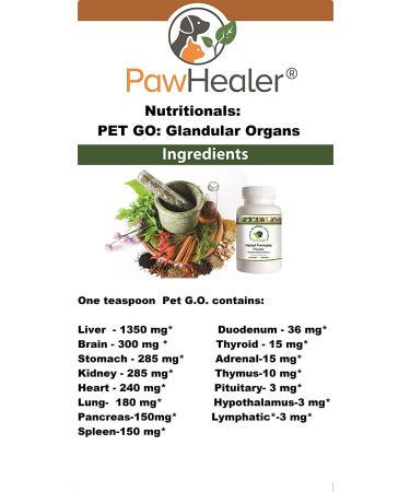 PawHealer Pet G.O Glandular Organs Powder 227g for Dogs and Pets - Buy Online on GoSupps.com