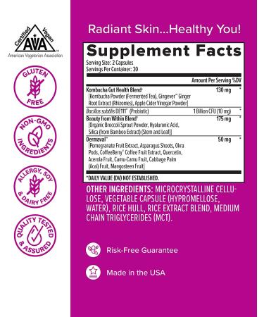 Zenwise Probiotic + Kombucha + Beauty - 60 Veg Capsules for Digestive Health - Buy Online on GoSupps.com
