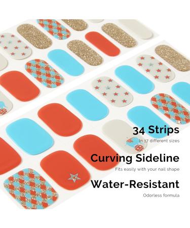 NAILOG Semi Cured Gel Nail Strips - 34 pcs Salon-Quality Nail Stickers for Long-Lasting Gel Finish - Buy Online on GoSupps.com
