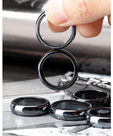 Hematite Magnetic Rings 2PCS for Women Men Unisex - Absorb Negative Energy, Balance Anxiety - Root Chakra - Size 10 - Buy Online on GoSupps.com