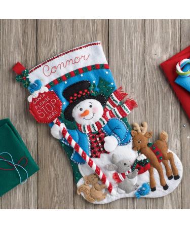 Bucilla Felt Applique Stocking Kit - 18-Inch Santa Stop Here - Buy Online on GoSupps.com