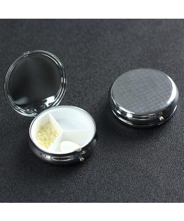 Dragonfly Water Lily Mini Round Pill Box | 3 Compartment Portable Pill Organizer for Travel Home & Office - Buy Online on GoSupps.com