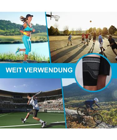 Ruilala Compression Thigh Bandage - Ventilation Thigh Support for Men & Women - Non-Slip Silicone for Injury Recovery - 2 Pieces (Black M) - Buy Online on GoSupps.com