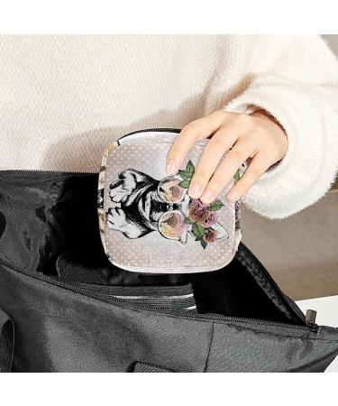 French Bulldog Sanitary Napkin Storage Bag - Portable Period Pouch for Women and Teens - Multi-Colored - 1pc - Buy Online on GoSupps.com