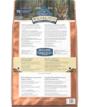 Blue Buffalo Wilderness More Meat & Wholesome Grains Natural Dry Dog Food Large Breed Puppy Chicken 24lb Large Breed Puppy More Meat Wholesome Grains - Buy Online on GoSupps.com