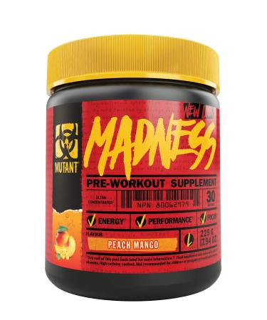 Mutant Madness - Redefines The Pre-Workout Experience and Takes it to a Whole New Extreme Level, Engineered Exclusively for High Intensity Workouts, 225g – Peach Mango