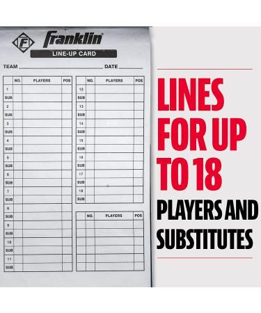 Franklin Sports MLB Baseball + Softball Lineup Cards - Set of 25 Game Sheets with Holder - Ideal for Coaches and Managers - Buy Online on GoSupps.com