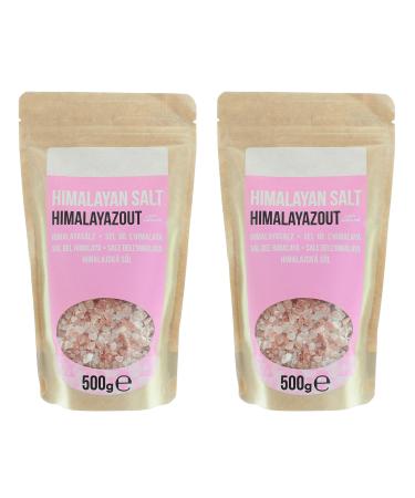 MIJOMA Natural Pink Crystal Salt from Pakistan known as Himalayan Salt 2 x 500g 2 x 5mm