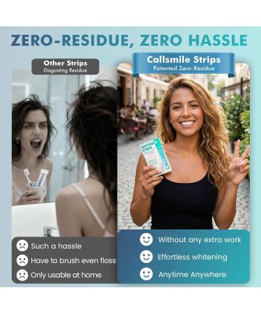CALLSMILE Whitening Strips for Sensitive Teeth: 16 Treatments Gentle Whitening | Enamel-Safe | Deep Stains Removal | Non-Slip Dry Strips Daily Oral Care, Mint Sea Salt - Buy Online on GoSupps.com