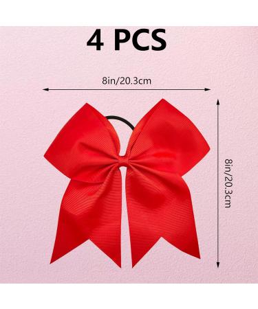 4 Pieces Ponytail Holder Cheerleading Girls Bow Hair Bows Cheering Large Bow Headband Jumbo Ponytail Elastic Hair Band Bowknot Hair Bands Headpiece (Red) - Buy Online on GoSupps.com