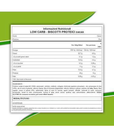  WHY NATURE Box of 25 Low Carb Protein Biscuits 30g Gluten Free Why Nature (Cocoa) - Buy Online on GoSupps.com