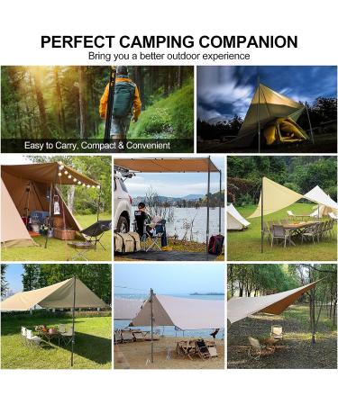 Top Hill 2023 Telescoping Tarp Poles - Set of 2 | Adjustable Aluminum Tent Poles for Camping | Portable Replacement Canopy Rods | New-4 Section - Buy Online on GoSupps.com