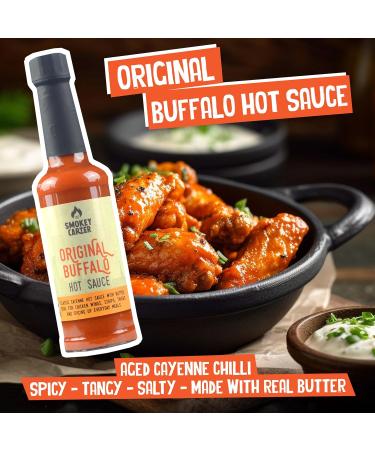Original Buffalo Hot Sauce | The Smokey Carter | Made with aged cayenne pepper and real butter | Hot Sauce for chicken wings - Buy Online on GoSupps.com