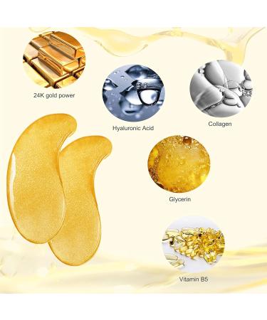 Collagen Under Eye Masks - 25 Pairs for Anti-Aging, Wrinkle Reduction, Dark Circles, and Puffy Eyes - Skincare Treatment for Men and Women - Buy Online on GoSupps.com