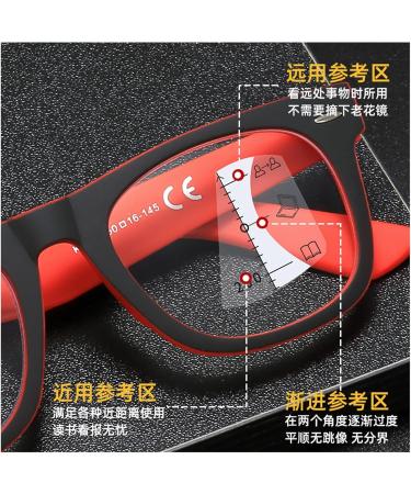 Fashionable Multi-Focus Reading Glasses for Men & Women - Large Frame Anti-Blue Light High-Definition Inner Purple +4.00 Size - Shop Internationally! - Buy Online on GoSupps.com