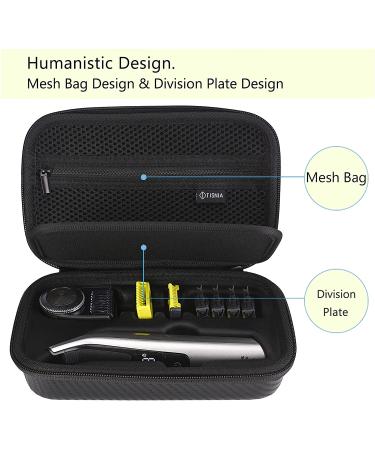 Black Texture Tisnia Case for Philips Norelco OneBlade Pro QP6520/70 Hybrid Trimmer - Protective Cover for Electric Shaver - Buy Online on GoSupps.com
