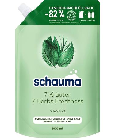  Schauma Schauma 7 Herbs Shampoo Refill (1 x 800 ml) - Quick-drying fresh shampoo for normal to oily hair (2 x 400 ml) - Gives hair a light freshness - Buy Online on GoSupps.com