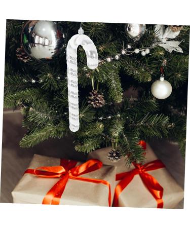 Yardenfun 2pcs Christmas Cane Plastic Playes Christmas Crutch Props Festival Adornment Lollipop Tree Indoor Silver 26x10.5x2.5cm - Buy Online on GoSupps.com