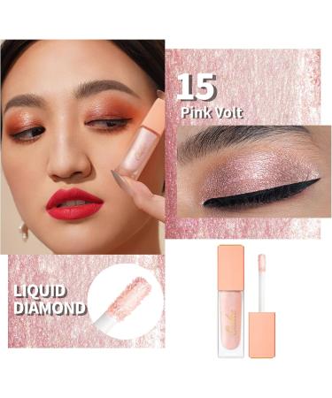  oulac Oulac Set of 2 Liquid Eyeshadows - Pink - Metallic Glitter - To Brighten Eyes - Liquid Eyeliner with Glitter - Shiny Finish - Eye Makeup - Vegan & Cruelty-Free - Buy Online on GoSupps.com