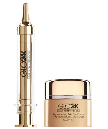 GLO24K Eye Care Set with our 24k Instant Facelift Cream & Eye Cream. For Your Eyes Only! Glow with GLO24K - Buy Online on GoSupps.com