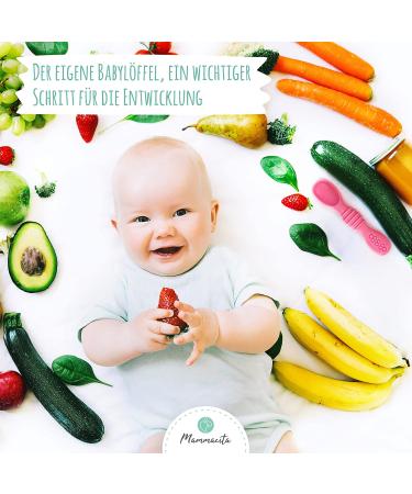Mammacita Baby Spoon - Ideal for 4 Months+ | Perfect for Baby Led Weaning Porridge & Complementary Foods | Dental Aid for Infants - Buy Online on GoSupps.com