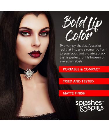 Vivid Black & Red Lipstick Combo - Bold Translucent Matte Finish - Splashes Spills Makeup - Midnight Black & Scarlet Red - Buy Online on GoSupps.com