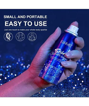 Shimmering Glitter Spray for Skin, Face, Hair & Clothing - Silver Hairspray for Prom & Festivals - 60ml Blue - Buy Online on GoSupps.com