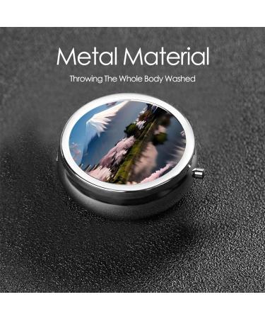 Mt. Fuji Spring Round Pill Box | 3 Compartment Travel Organizer | Portable Pill Case for Easy Travel - Buy Online on GoSupps.com