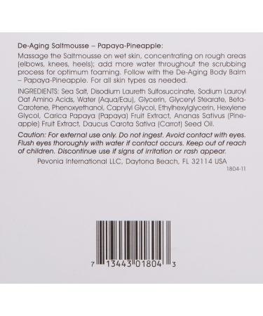 Pevonia De-Aging Saltmousse - Papaya Pineapple 6.8 oz | Revitalize Skin Anti-Aging Treatment Best International Shipping - Buy Online on GoSupps.com