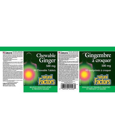 Ginger Chewable Tablets 500 MG - 90 Tablets | Natural Digestive Support - Buy Online on GoSupps.com
