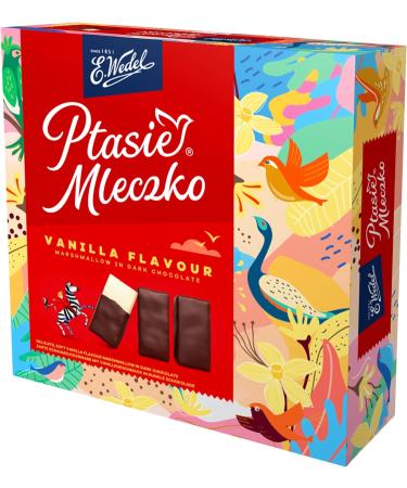 E.Wedel Ptasie Mleczko Vanilla Flavour Marshmallow in Dark Chocolate 340g x Pack of 2 Made in Poland - Buy Online on GoSupps.com