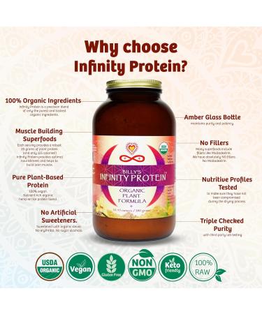 Infinity Organic Plant Based Protein Powder | Vegan Hemp & Brown Rice Protein | Enzymes & Nopal Cactus | Sugar Free Soy Free Non-GMO (580g - Buy Online on GoSupps.com