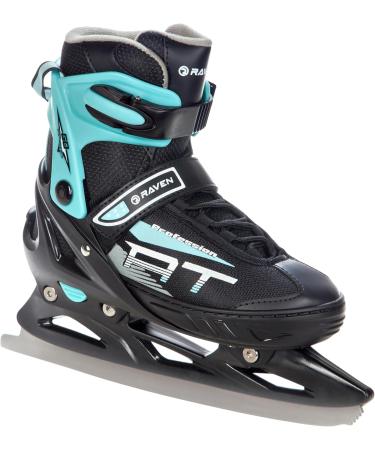 Raven Adjustable 2-in-1 Inline & Ice Skates - Professional ABEC7 Shock Absorbing Triple Foam Black/Mint (Size 38-42) - Buy Online on GoSupps.com