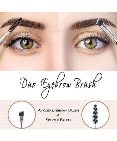 2-Piece Eyebrow Brush Set - Angled Duo Brush and Spoolie for Eyebrow and Eyelash Tinting - Buy Online on GoSupps.com