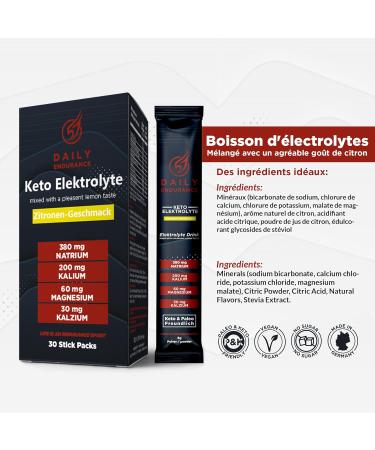 Keto Electrolyte | Favorise l' hydratation et la r cup ration | Low Carb Keto & Pal o | Pas de sucre & Poudre v g talienne pour boisson energisante | 30 stick packs - Buy Online on GoSupps.com