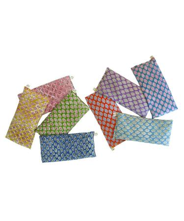 Peacegoods Lavender Eye Pillow (Pack of 8) Weighted Scented - Cotton Made USA use for Yoga Relaxation Aromatherapy Sleep - Leaf Pattern