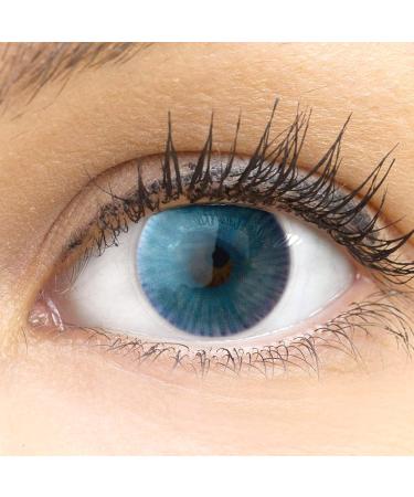 Buy Novelry Verona Blue Contact Lenses - Silicone Comfort Natural Look 1 Pair (Dia 14.20) with Container - Perfect for All Eyes! - Buy Online on GoSupps.com