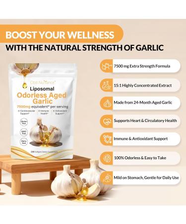 Obill NuTrance Aged Garlic Extract 7500mg Odorless Organic Garlic Supplements 2 Years Aged Garlic Extract Grown Allium Sativum Bulb | Supports Immune & Antioxidant Health | Non-GMO Gluten-Free 200 Count (Pack of 1) - Buy Online on GoSupps.com