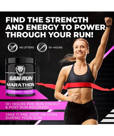 6AM Run Marathon | Running Supplements for Endurance & Stamina | Amino Energy with BCAAs for a Clean Pre Running Fuel | No Jitters | Marathon Essentials | Raspberry Iced Tea | 40 Servings Raspberry Iced Tea 12.6 Ounce (Pack  - Buy Online on GoSupps.com
