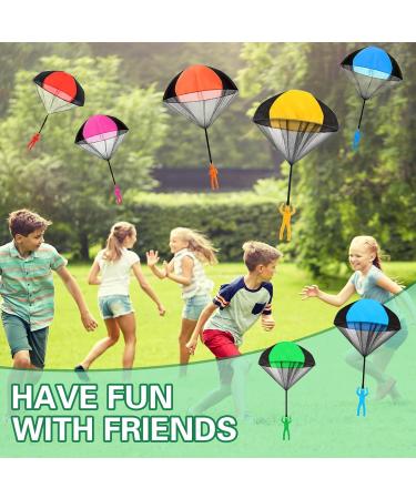 12 Pieces Parachutist Toy Set | Outdoor Hand-Throw Parachute Toys for Kids | Perfect Birthday Party Favors - Buy Online on GoSupps.com