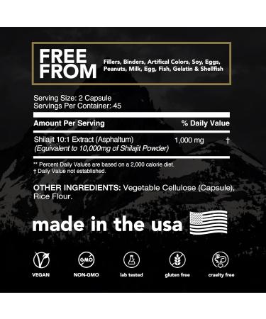 Raw Shilajit Capsules for Men | 10 000mg Pure Himalayan Shilajit with Fulvic Acid & Trace Minerals | Natural Energy Focus & Immune Support | 90 Ct - Buy Online on GoSupps.com