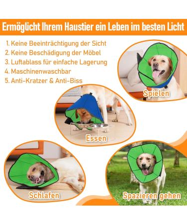Roll Ruff Dog Leak Protection Collar - Adjustable Soft & Breathable Blue & Green Neck Band for Small Dogs | Eco-Friendly Pet Tape - Buy Online on GoSupps.com