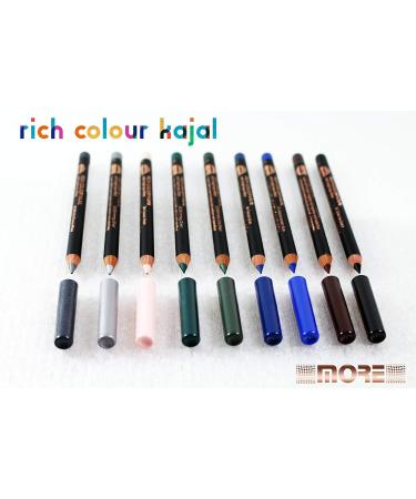 Buy 01 Black More Rich Colour Kajal Eyeliner & Waterliner | Bright Eye Effect | Charcoal Grey/Black - International Shipping Available - Buy Online on GoSupps.com