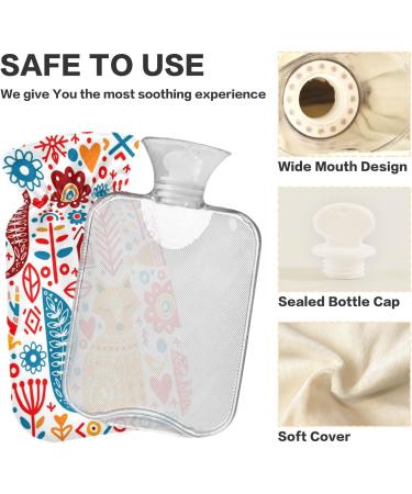 Buy Naanle Hot Water Bottle - Tribal Floral Fox Design | 2L Heat Bottle for Back Pain Relief & Cold Therapy - International Shipping - Buy Online on GoSupps.com