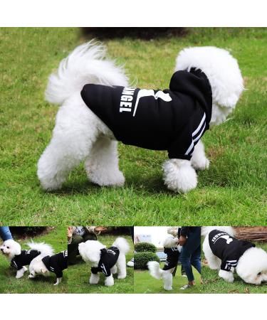 Fashion Dog Hoodie | Pure Cotton Sweatshirt for Small & Medium Dogs | Stylish Streetwear for Cats & Puppies - Black/Light Blue XS - Buy Online on GoSupps.com