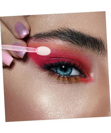 BELLIFFY 100pcs Eye Shadow Stick Girl Eyeshadow Makeup Brush Dual Side Eyeshadow Brushes Pink Rubber Cotton 6.20X0.50X0.50CM Pink - Buy Online on GoSupps.com