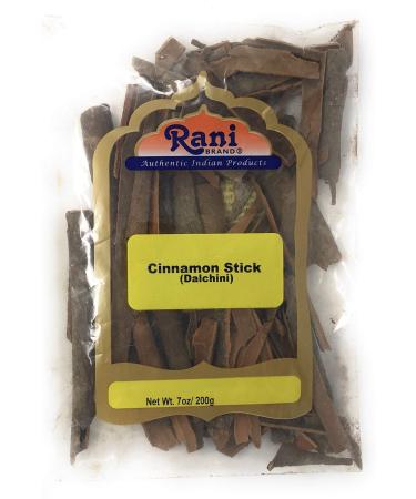 Rani Desi (Dalchini) Flat Cinnamon 7oz (200g) All Natural | Vegan | Gluten Friendly | NON-GMO | Indian Origin Flat Cinnamon (Bag) 200 g (Pack of 1)