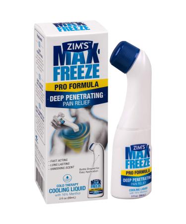 Zim's Max Freeze Pain Relief Topical Analgesic Cooling Liquid for Muscles and Joints Associated with Backaches Arthritis Strains Bruises & Sprains Clear 3 Fl Oz